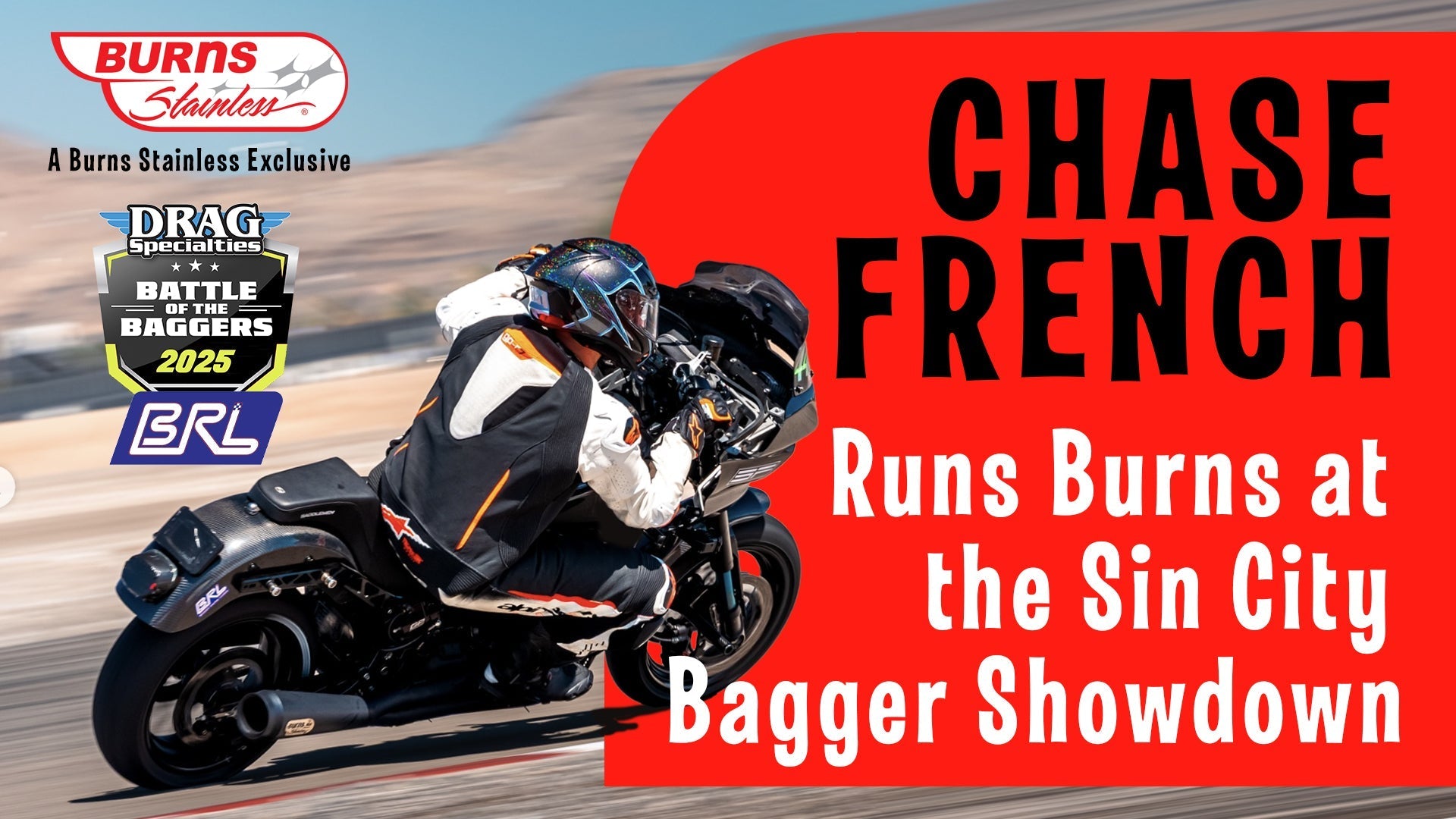 Chase French Runs Burns at his first Bagger Racing League series