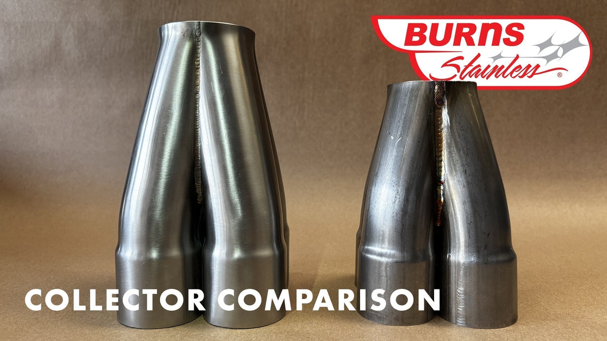 Burns Stainless performance exhaust collector compared with a generic merge collector