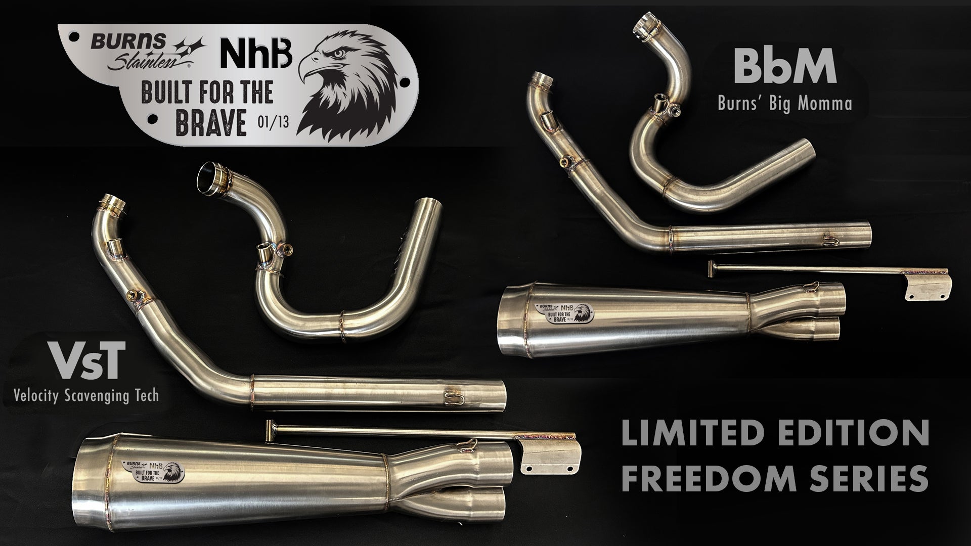 NEW Limited Edition NhB Freedom Series "Built for the Brave" for M8 Baggers