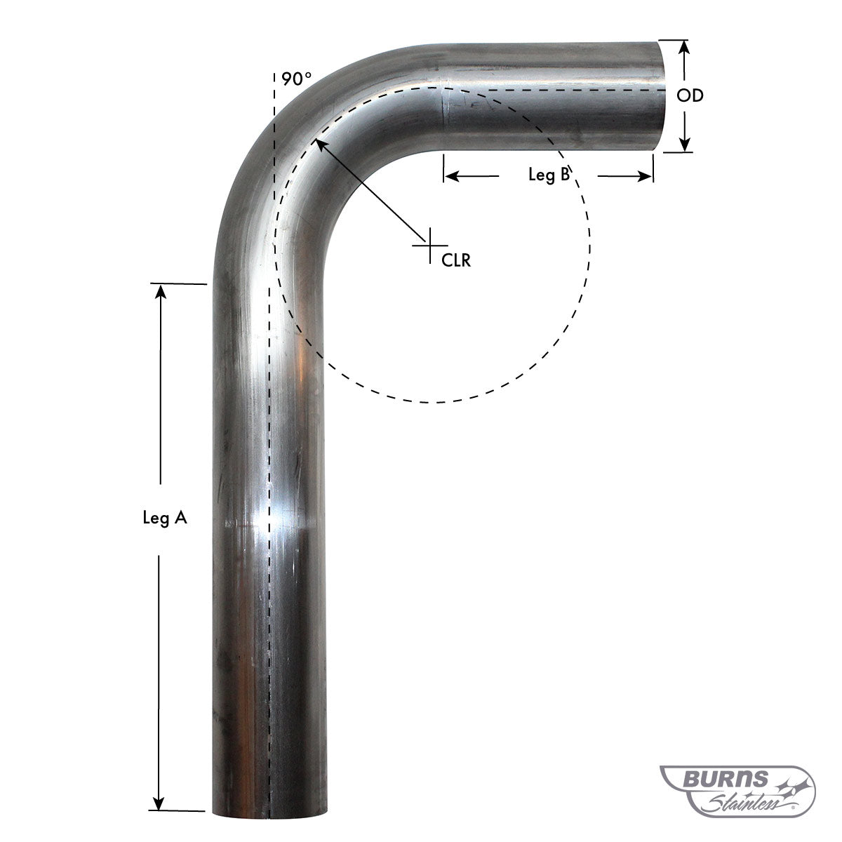 90 Degree Tubing Bend 321 Stainless Steel