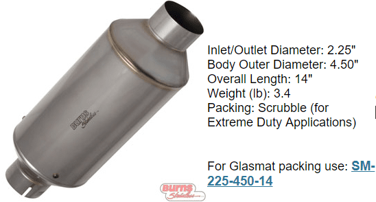 1 stage race muffler