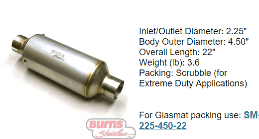 1 stage race muffler