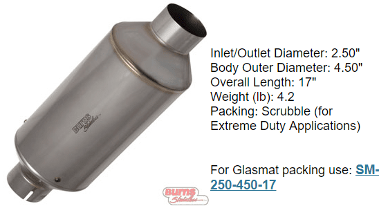 1 stage race muffler