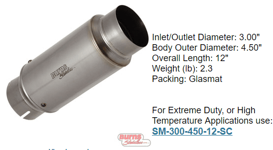 1 stage race muffler