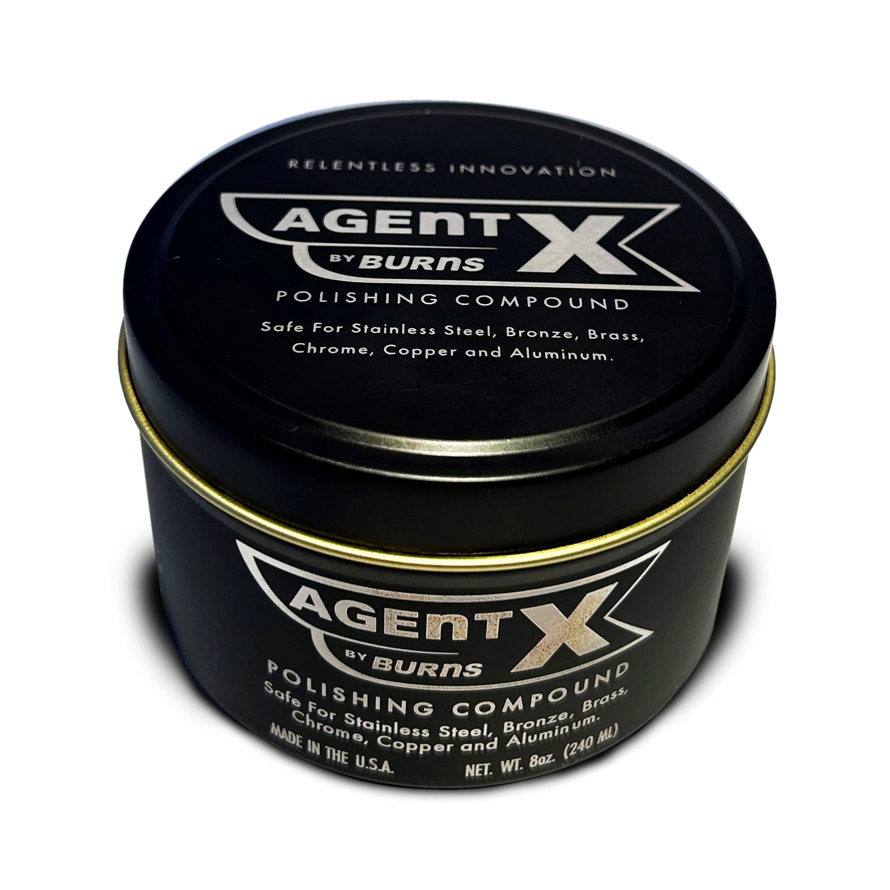 Agent X Metal Polish by Burns Stainless – 8 oz can