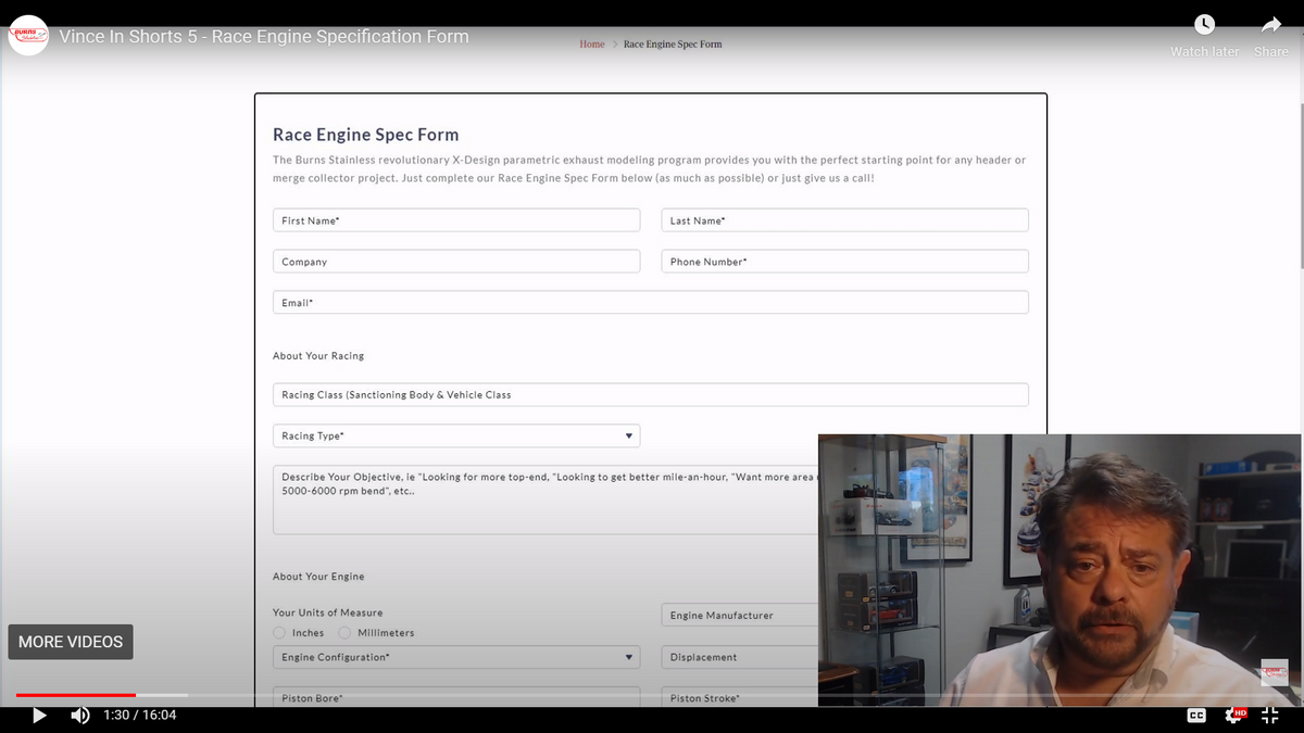 Race Engine Spec Form