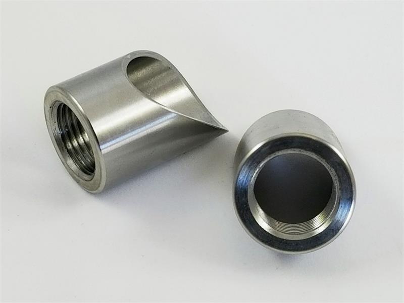 O2 Sensor Ring, 18mm, 304 Stainless, 45 Degree angle