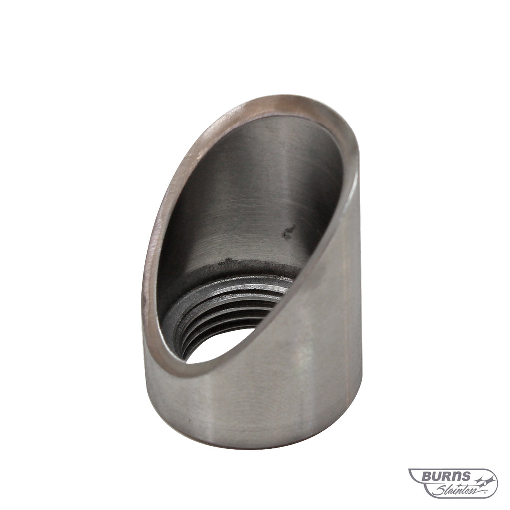 O2 Sensor Ring, 18mm, 304 Stainless, 45 Degree angle