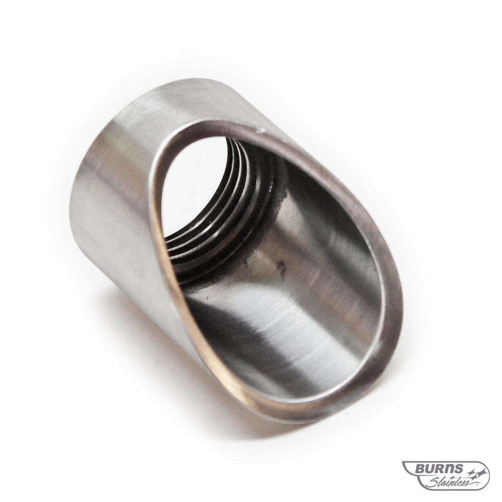 O2 Sensor Ring, 18mm, 304 Stainless, 45 Degree angle